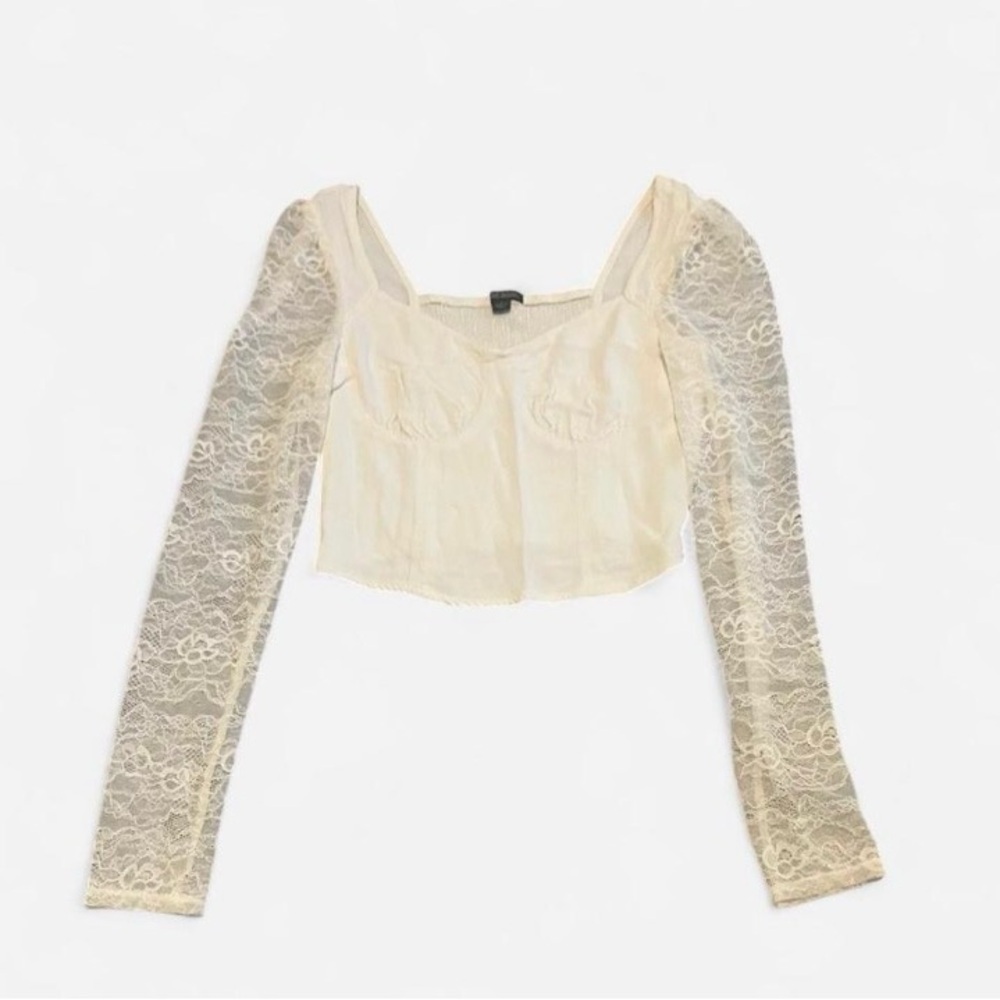 Wild‎ Fable Cream Lace Long Sleeve Top